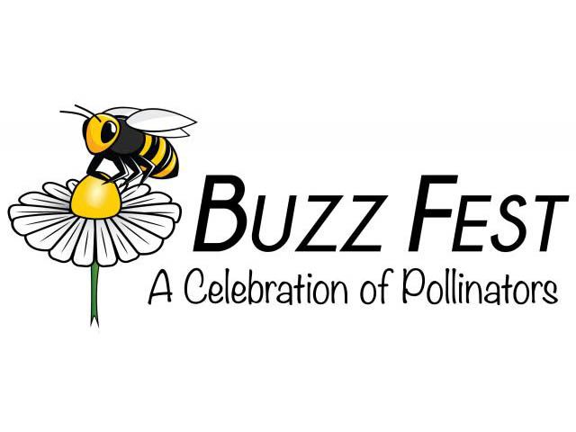 Bee landing on a flower. Text reads